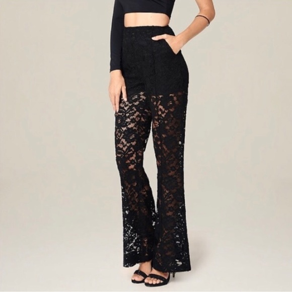 BEBE Black Lace Pants - Picture 1 of 7